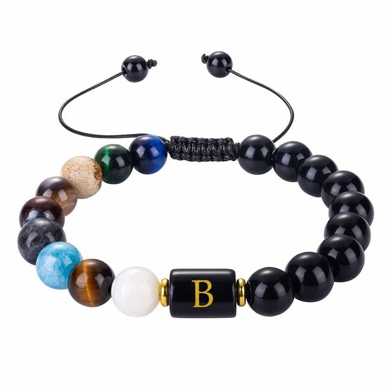 Romantic Initial Crystal Bead Bracelet