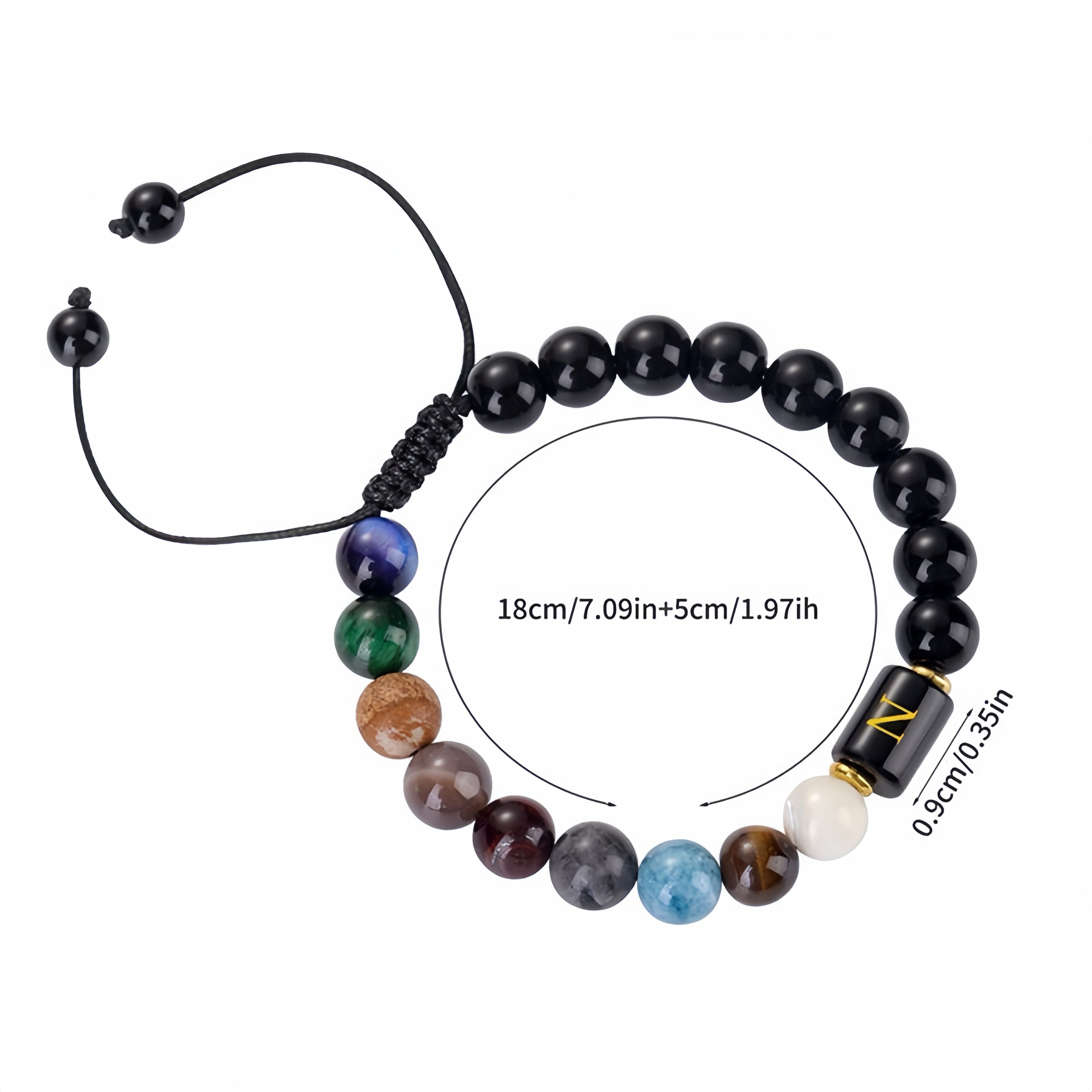 Romantic Initial Crystal Bead Bracelet